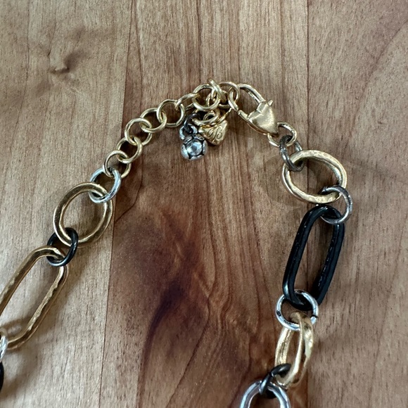 Long Brighton “Pebble Mixed Metal” Necklace - Picture 5 of 6